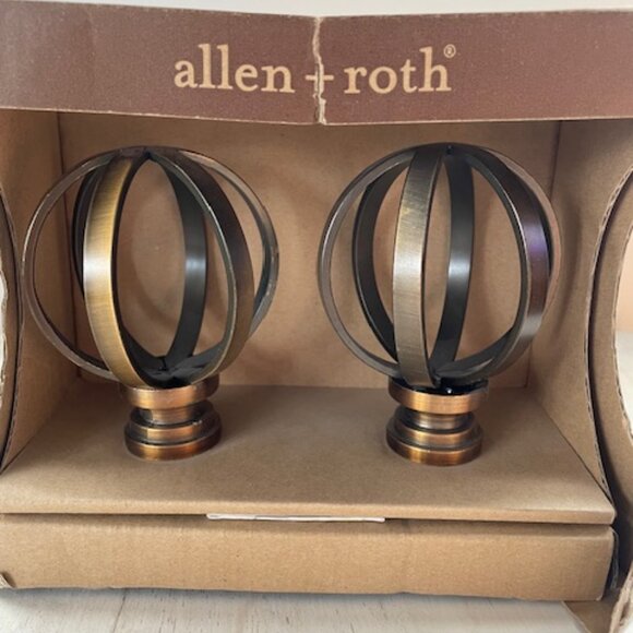 Allen + Roth #0634455 Oil Rubbed Bronze Steel 2 FINIALS in Package - Picture 4 of 5